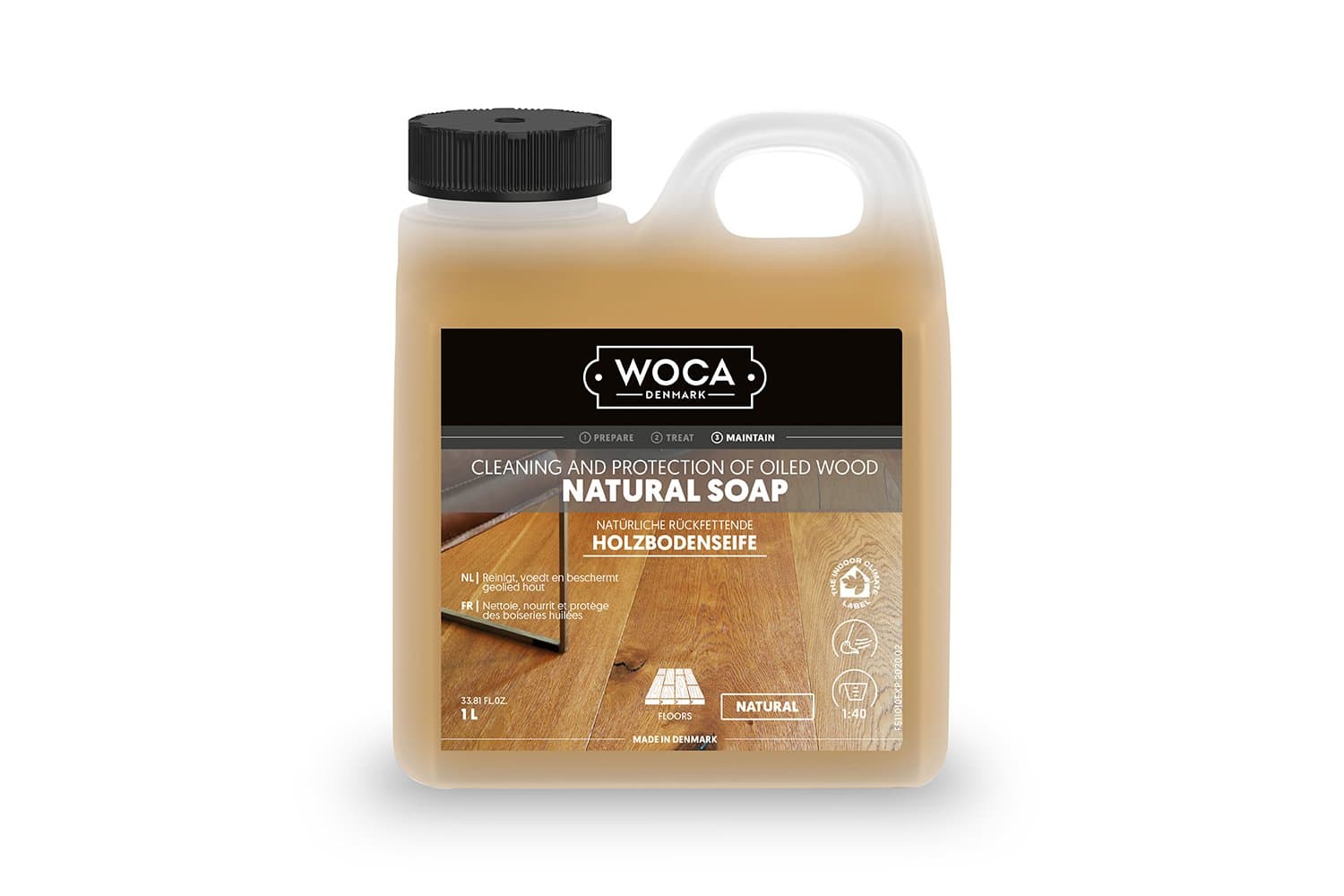 WOCA medinių grindų muilas, Natural, 1L