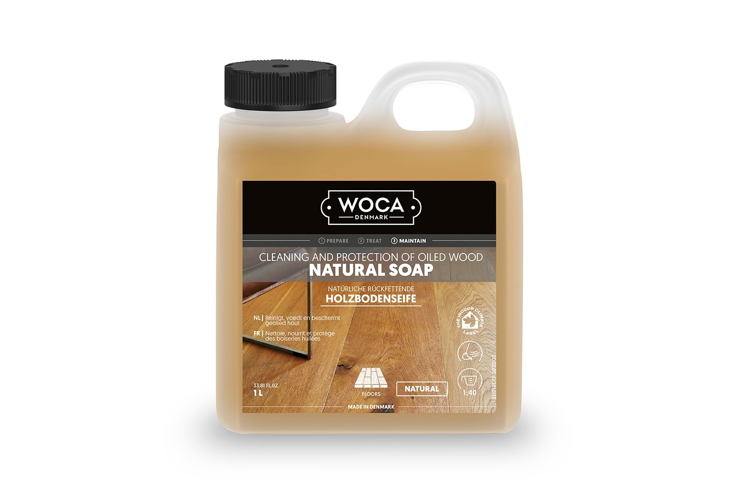 WOCA medinių grindų muilas, Natural, 1L