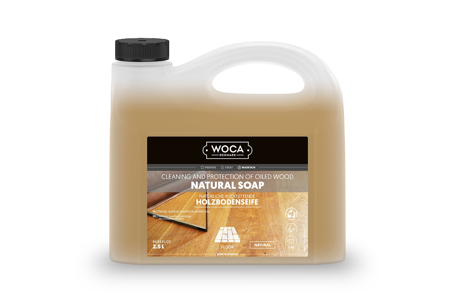 WOCA medinių grindų muilas, Natural, 2,5L