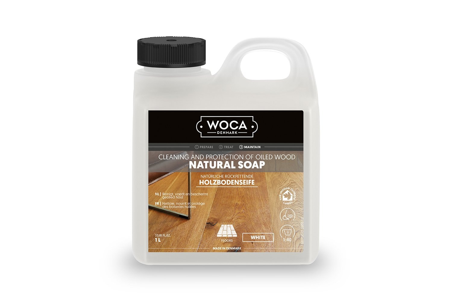 WOCA medinių grindų muilas, White, 1L